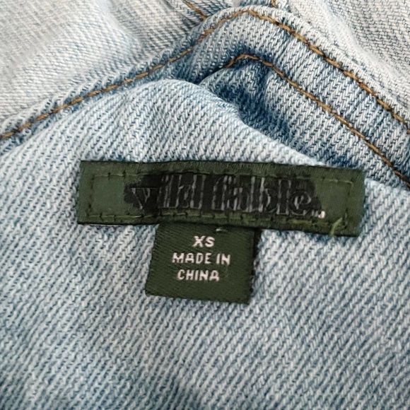 Wild Fable Distressed Frayed Raw Hem Shortalls Bib Overall Shorts XS - Picture 10 of 14